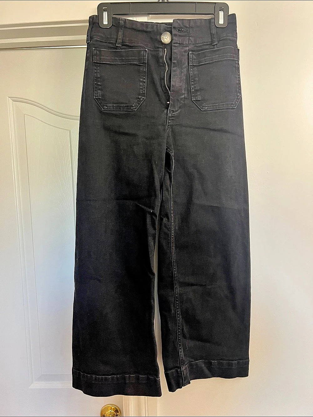Maeve The Colette Wide Leg Pants in Black Waist 25